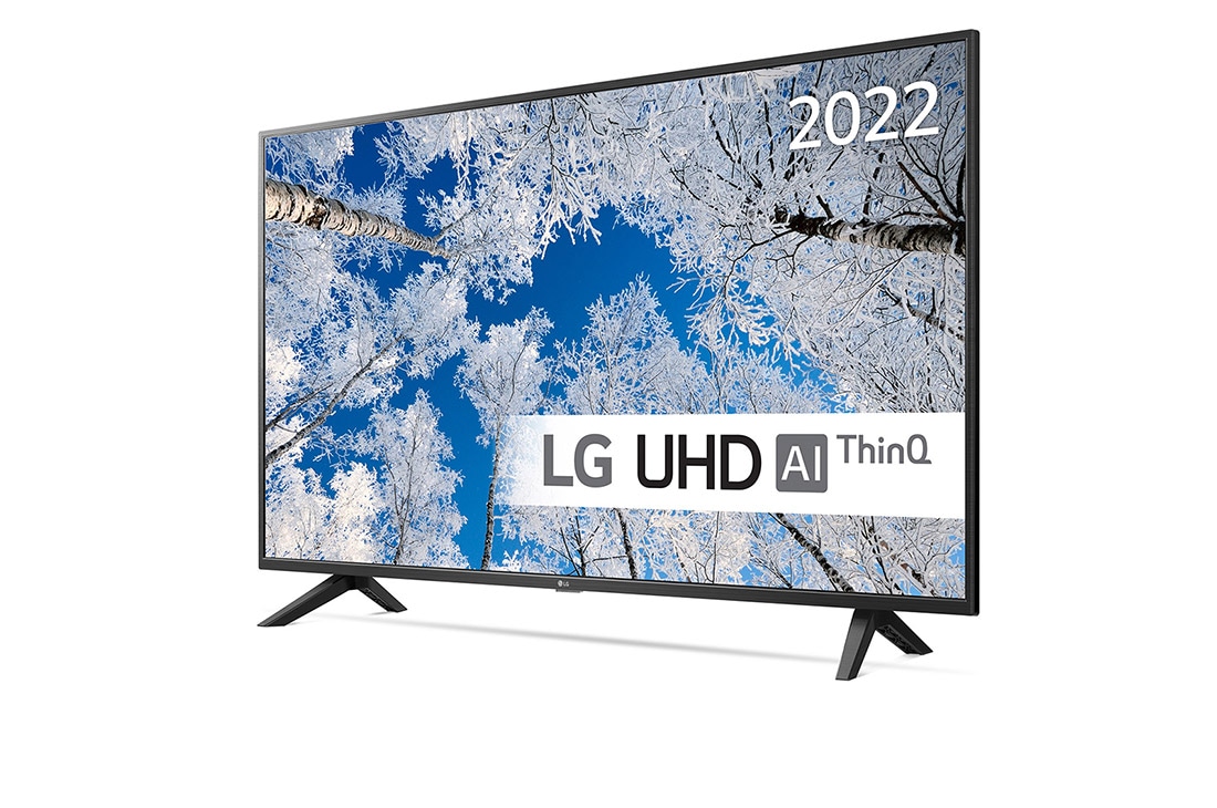 LG 43'' UQ7000 - 4K UHD Smart TV - 43UQ70006LB , 30 graders sidevisning, 43UQ70006LB, thumbnail 2