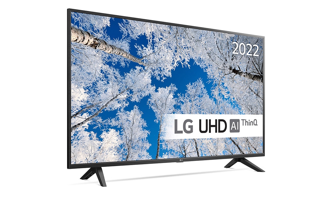 LG 55'' UQ7000 - 4K UHD Smart TV - 55UQ70006LB , 30 graders sidevisning, 55UQ70006LB, thumbnail 3