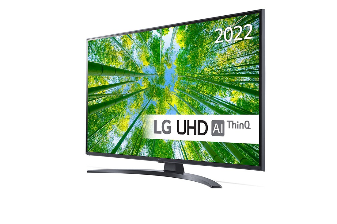 LG 43'' UQ8100 - 4K UHD Smart TV - 43UQ81006LB, 30 graders sidevisning , 43UQ81006LB, thumbnail 2