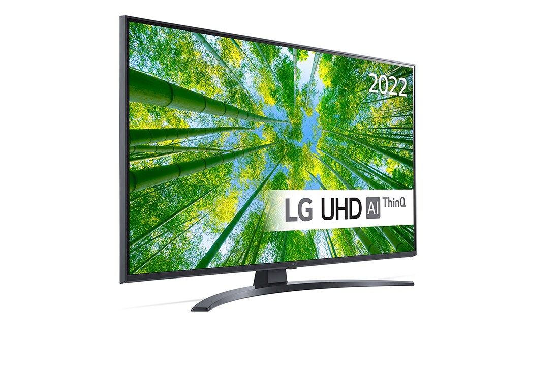LG 43'' UQ8100 - 4K UHD Smart TV - 43UQ81006LB, 30 graders sidevisning , 43UQ81006LB, thumbnail 3