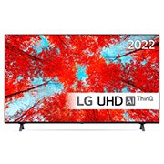 LG 55'' UQ9000 - 4K UHD Smart TV - 55UQ90006LA, Sett forfra av LGs UHD-TV med innfelt bilde og produktlogo, 55UQ90006LA, thumbnail 1