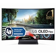 LG OLED Flex, Venstrevendt Flex sett fra en 45-graders vinkel forfra med en helt buet skjerm., 42LX3Q6LA, thumbnail 1