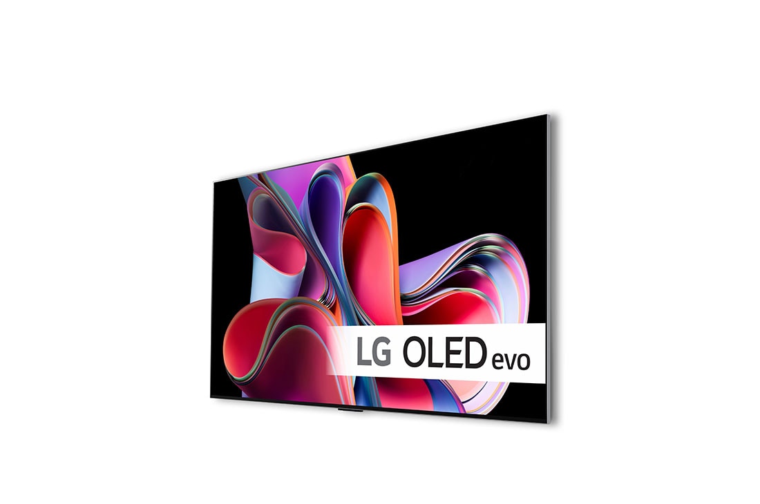 LG 77'' OLED evo G3 - 4K TV (2023), Visning fra siden, litt vinklet mot venstre, av en LG OLED G3 på veggen, OLED77G36LA, thumbnail 2