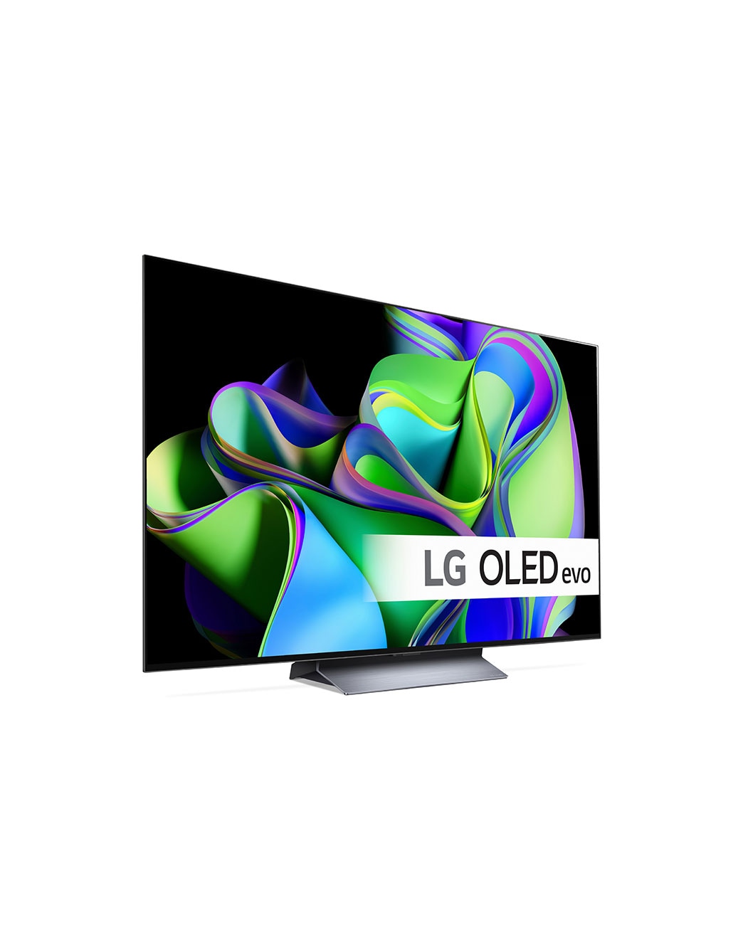 LG 55'' OLED evo C3 - 4K TV (2023), Litt vinklet visning fra høyre side med lydplanken nedenfor og tilleggshøyttaler ved siden. , OLED55C35LA, thumbnail 3