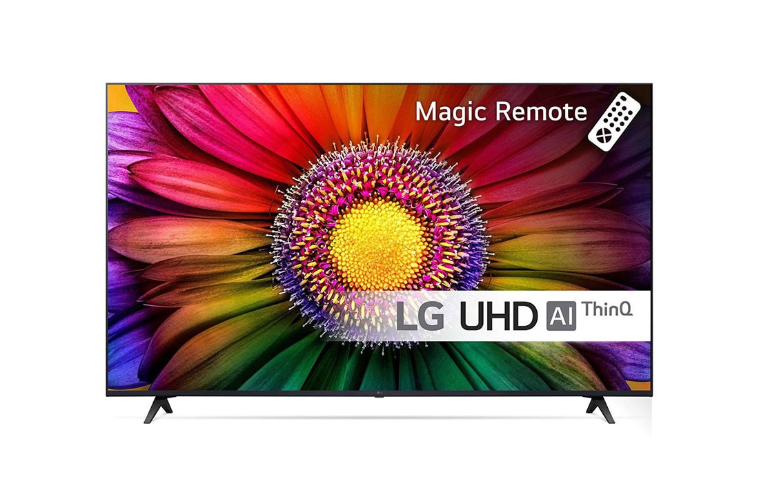 LG 65'' UHD UR80 - 4K TV (2023), LG UHD TV sett forfra, 65UR80006LJ