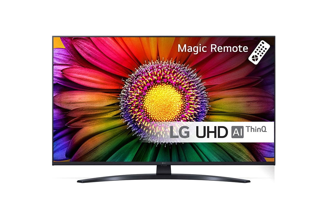 LG 43'' UHD UR81 - 4K TV (2023), LG UHD TV sett forfra, 43UR81006LJ