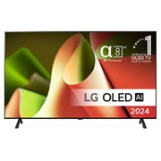 LG 77'' OLED AI B4 - 4K TV (2024), Sett forfra med LG OLED TV, OLED B4, 11 Years of world number 1 OLED-emblem og alpha 8 4K AI-prosessor Gen7-logo., OLED77B46LA, thumbnail 1