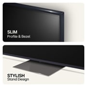 LG 75'' QNED AI 87 - 4K Smart TV (2024), Slank profil og ramme, og stilig stativdesign, 75QNED87T6B, thumbnail 6