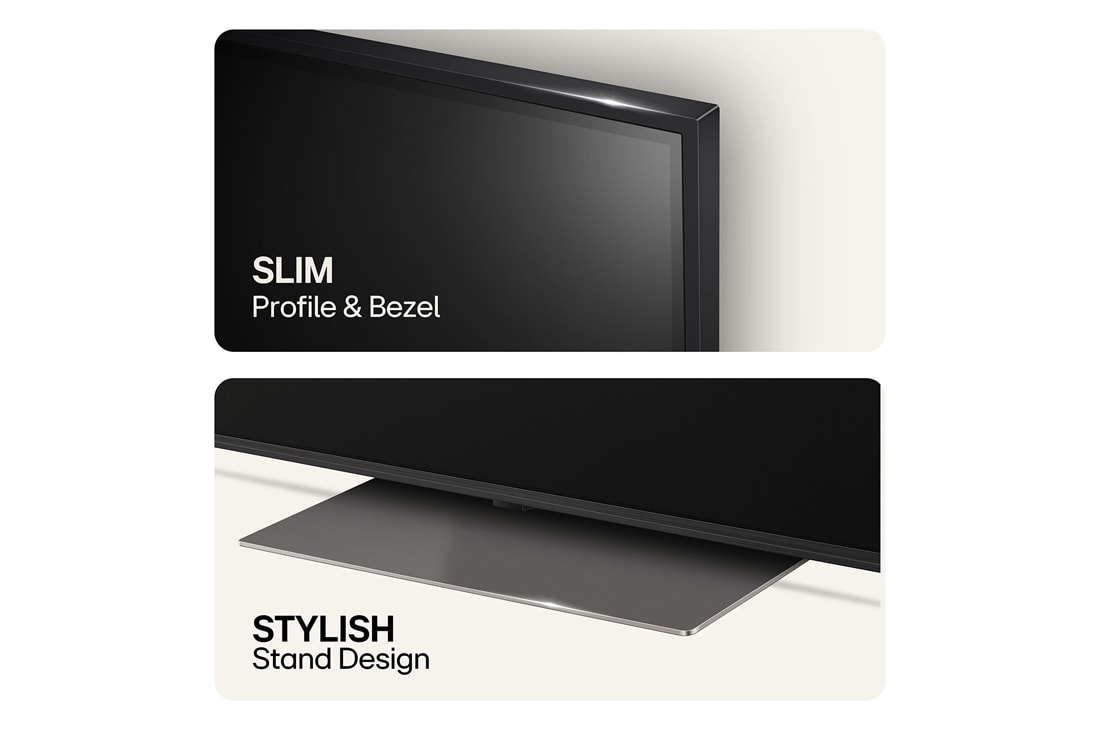 LG 55'' QNED AI 87 - 4K Smart TV (2024), Slank profil og ramme, og stilig stativdesign, 55QNED87T6B, thumbnail 6