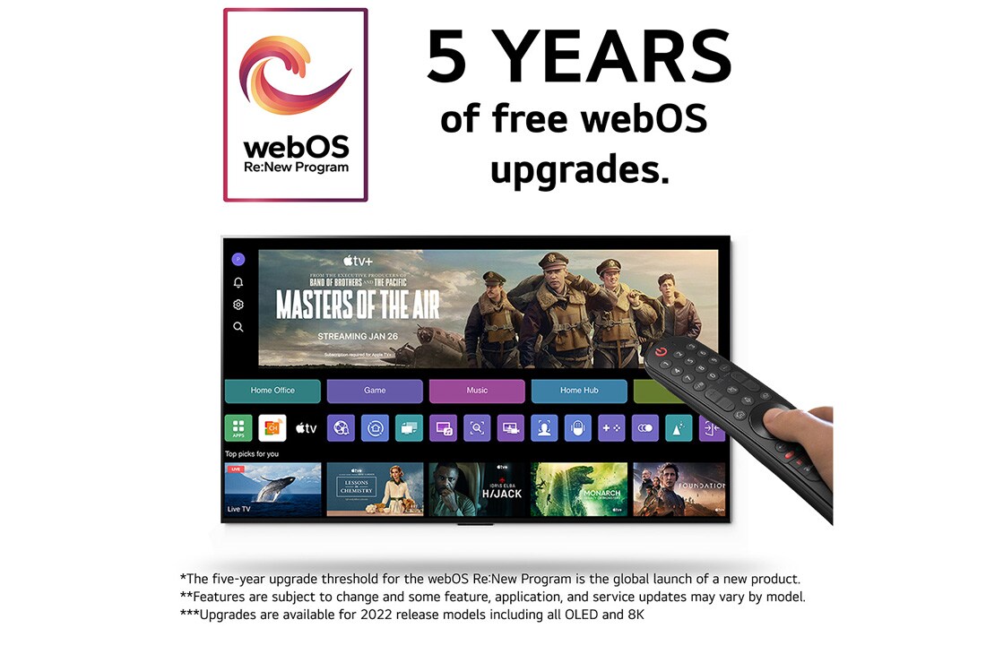 LG 75'' QNED AI 86 - 4K Smart TV (2024), 5 års gratis webOS-oppdateringer med webOS re ny programlogo, med webOS-grensesnittbilde og ansvarsfraskrivelser., 75QNED86T6A, thumbnail 4