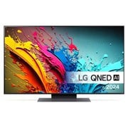 LG 50'' QNED AI 86 - 4K Smart TV (2024), LG QNED TV, QNED85 sett forfra med tekst fra LG QNED, Quantum Dot med NanoCell og 2024 på skjermen, 50QNED86T6A, thumbnail 1