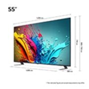 LG 55'' QNED AI 85 - 4K Smart TV (2024), LG QNED TV, QNED85 sett fra venstre i en liten vinkel, 55QNED85T6C, thumbnail 2