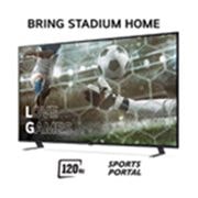 LG 55'' QNED AI 85 - 4K Smart TV (2024), Bring Stadium Home med TV som har fotballbilde med Love Games og 120 Hz, Sports Portal skrevet nederst, 55QNED85T6C, thumbnail 3