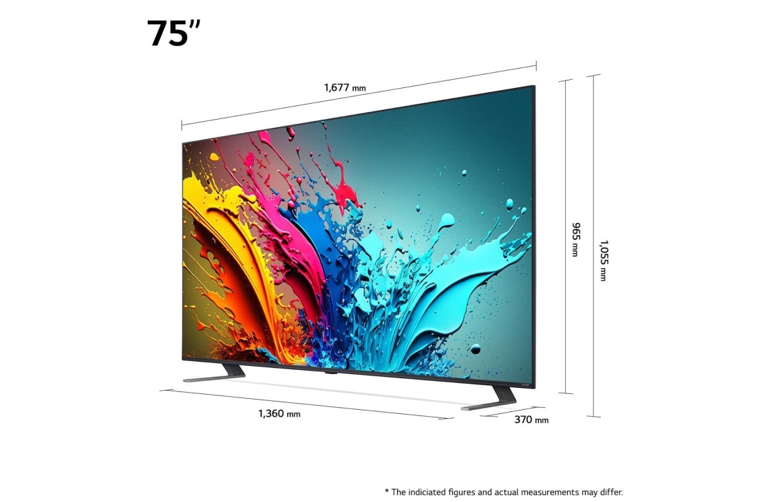 LG 75'' QNED AI 85 - 4K Smart TV (2024), LG QNED TV, QNED85 sett fra venstre i en liten vinkel, 75QNED85T6C, thumbnail 2