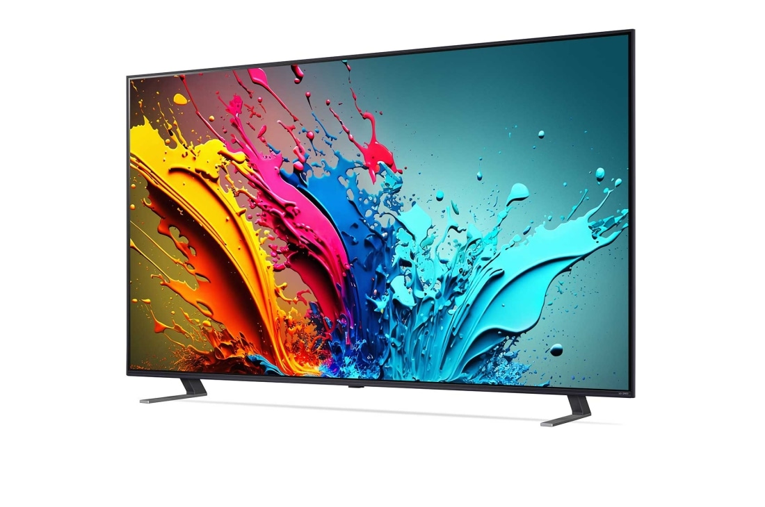 LG 86'' QNED AI 85 - 4K Smart TV (2024), LG QNED TV, QNED85 sett fra venstre i en liten vinkel, 86QNED85T6C, thumbnail 2