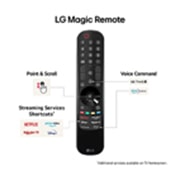 LG 86'' QNED AI 85 - 4K Smart TV (2024), LG Magic Remote Controller fremhever det enkle punktet og rullingen, strømmetjenestesnarveier og stemmekommando, 86QNED85T6C, thumbnail 8