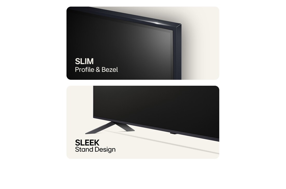 LG 50'' QNED AI 80 - 4K Smart TV (2024), Slank profil og ramme, og stilig stativdesign, 50QNED80T6A, thumbnail 6