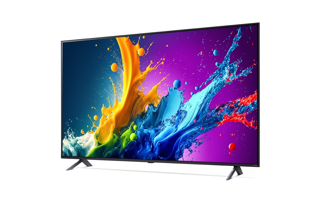 LG 75'' QNED AI 80 - 4K Smart TV (2024), LG QNED TV, QNED80 sett fra venstre i en liten vinkel, 75QNED80T6A, thumbnail 2