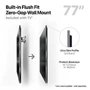 LG 77'' OLED evo AI G4 - 4K TV (2024), Innebygd Flush Fit Zero-Gap veggfeste med produktdimensjoner., OLED77G45LW, thumbnail 5