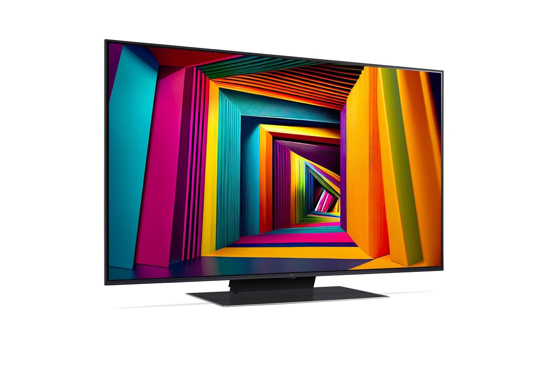 LG 43'' UHD AI UT91 - 4K TV (2024), LG UHD TV, UT91 sett fra høyre i en liten vinkel, 43UT91006LA, thumbnail 3
