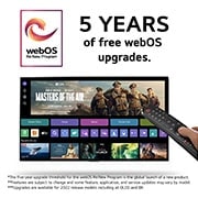 LG 50'' UHD AI UT73 - 4K TV (2024), 5 års gratis webOS-oppdateringer med webOS-logo for nytt program, med webOS-grensesnittbilde og ansvarsfraskrivelser, 50UT73006LA, thumbnail 4
