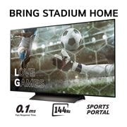 LG 48'' OLED evo AI C4 - 4K TV (2024), Bring Stadium Home med TV som har fotballbilde med Love Games, og 0,1 mz rask responstid, 144 Hz, Sports Portal skrevet nederst, OLED48C44LA, thumbnail 3