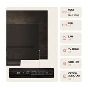 LG 55'' OLED evo AI C4 - 4K TV (2024), LG OLED C4 TV sett bakfra, med porter og tilkoblingsinformasjon, OLED55C44LA, thumbnail 7