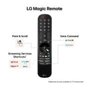 LG 55'' OLED evo AI C4 - 4K TV (2024), LG Magic Remote Controller fremhever det enkle punktet og rullingen, strømmetjenestesnarveier og stemmekommando, OLED55C44LA, thumbnail 8