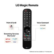 LG 43'' NANO 81 - NanoCell AI 4K Smart TV (2024), LG Magic Remote Controller fremhever det enkle punktet og rullingen, strømmetjenestesnarveier og stemmekommando, 43NANO81T6A, thumbnail 8