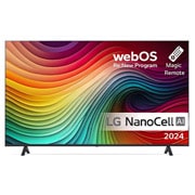 LG 50'' NANO 81 - NanoCell AI 4K Smart TV (2024), LG NanoCell AI TV, NANO81 sett forfra med tekst fra LG NanoCell AI, 2024, webOS Re:New Program-logo og Magic Remote på skjermen, 50NANO81T6A, thumbnail 1