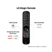 LG 75 tommer LG UHD AI UT81 4K Smart TV 2024, LG Magic Remote Controller fremhever det enkle punktet og rullingen, strømmetjenestesnarveier og stemmekommando, 75UT81006LA, thumbnail 8
