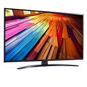 LG 43 tommer LG UHD AI UT81 4K Smart TV 2024, LG UHD TV, UT81 sett fra høyre i en liten vinkel, 43UT81006LA, thumbnail 3