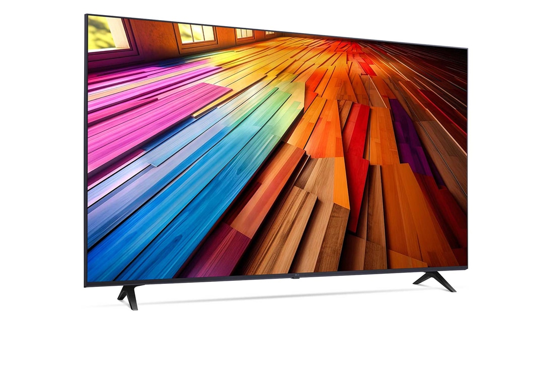 LG 43 tommer LG UHD AI UT80 4K Smart TV 2024, LG UHD TV, UT80 sett fra høyre i en liten vinkel, 43UT80006LA, thumbnail 2