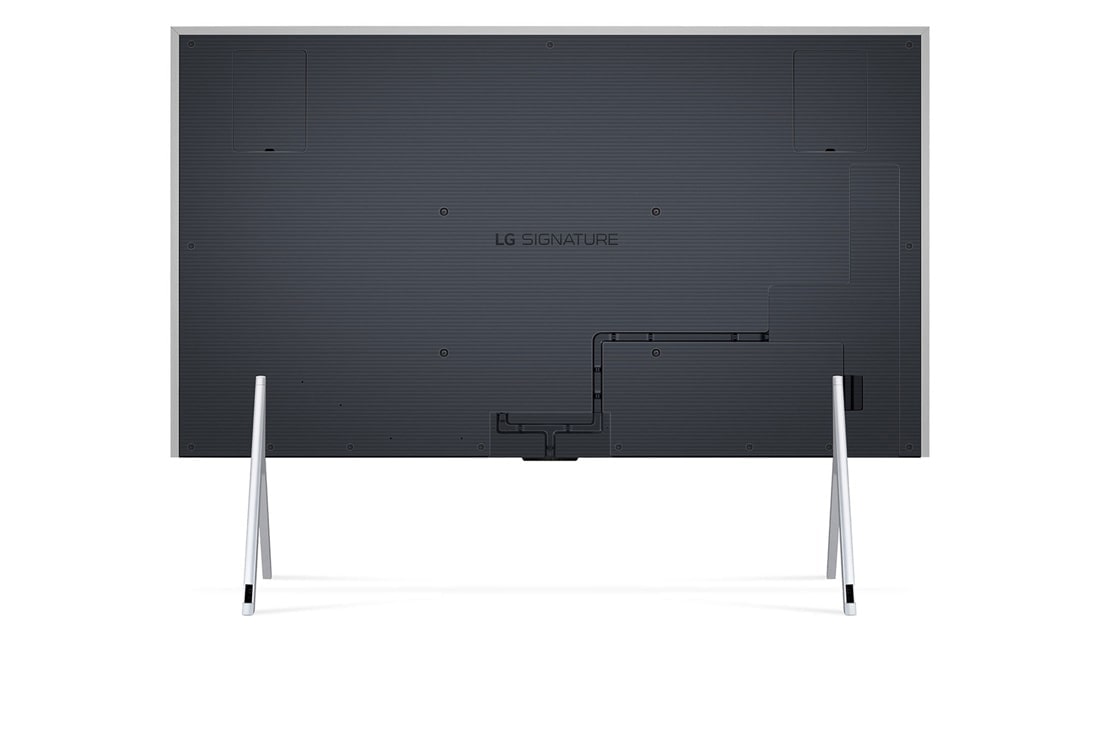 LG Ekte trådløs TV 97 tommer LG SIGNATURE OLED M4 med 4K 120 Hz video- og lydoverføring , Visning ovenfra av den ultratynne toppkanten på LG OLED M4 på stativet, OLED97M49LA, thumbnail 6