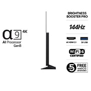 LG 77'' OLED evo AI C5 4K Smart TV 2025, Visning bakfra av LG OLED evo AI C5 4K Smart TV., OLED77C54LA, thumbnail 3