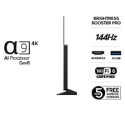 LG 55'' OLED evo AI C5 4K Smart TV 2025, Visning bakfra av LG OLED evo AI C5 4K Smart TV., OLED55C54LA, thumbnail 3