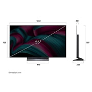 LG 55'' OLED evo AI C5 4K Smart TV 2025, Visning fra siden av LG OLED evo AI C5 4K Smart TV., OLED55C54LA, thumbnail 4
