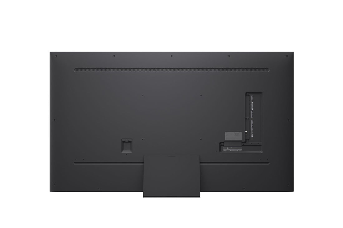 LG 75'' QNED MiniLED AI QNED87 4K Smart TV 2025, LG AI Magic Remote er i forgrunnen. AI-knappens ikon er fremhevet. I bakgrunnen ses LG webOS UI. Muspekeren viser at fjernkontrollen er i bruk. Teksten forklarer hvordan fjernkontrollens funksjoner og, 75QNED87A6B, thumbnail 12