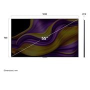 LG 55'' OLED evo AI G5 4K Smart TV 2025, dimensions view, OLED55G54LW, thumbnail 4