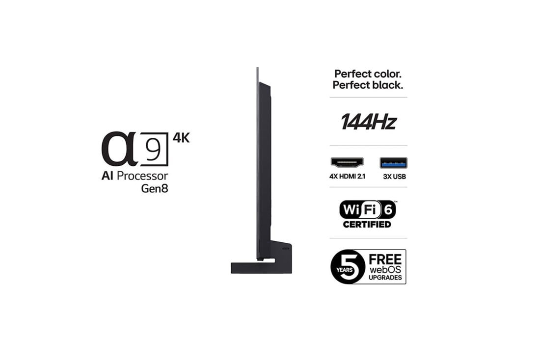 LG 42'' OLED evo AI C5 4K Smart TV 2025, Visning bakfra av LG OLED evo AI C5 4K Smart TV., OLED42C54LA, thumbnail 3