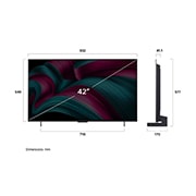 LG 42'' OLED evo AI C5 4K Smart TV 2025, Visning fra siden av LG OLED evo AI C5 4K Smart TV., OLED42C54LA, thumbnail 4