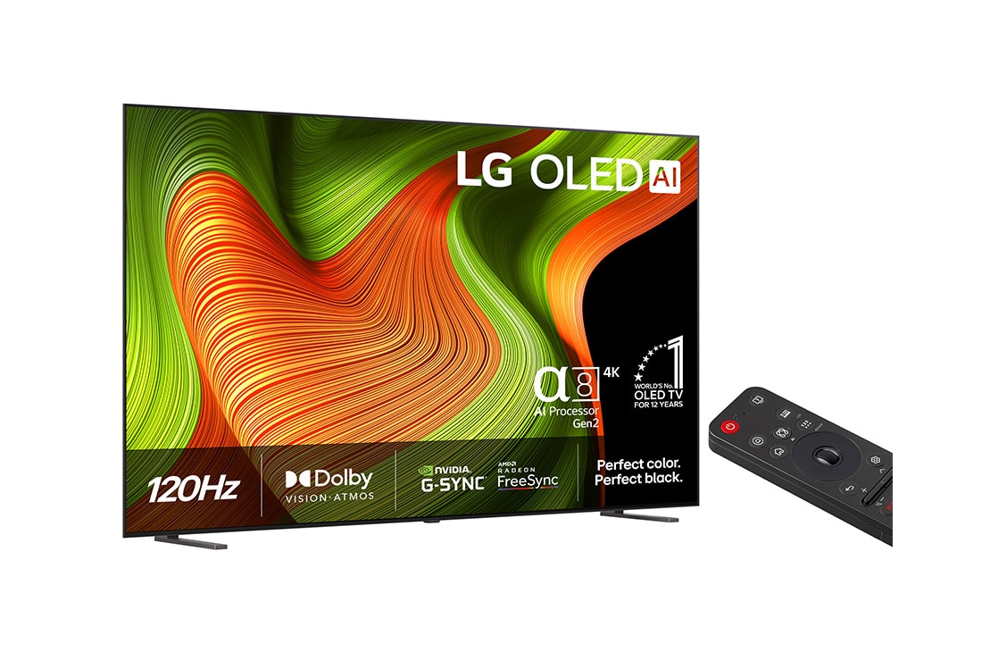 LG 83'' OLED AI B5 4K Smart TV 2025, Visning bakfra av LG OLED AI B5 4K Smart TV., OLED83B56LA, thumbnail 2