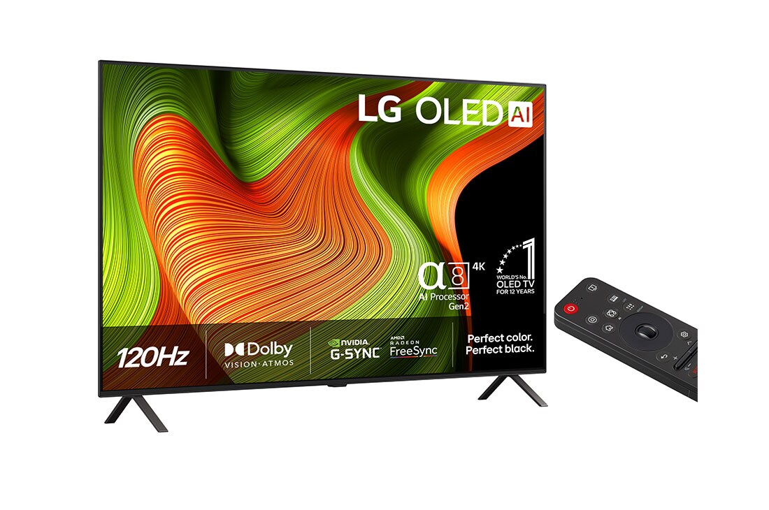 LG 55'' OLED AI B5 4K Smart TV 2025, Visning bakfra av LG OLED AI B5 4K Smart TV., OLED55B56LA, thumbnail 2