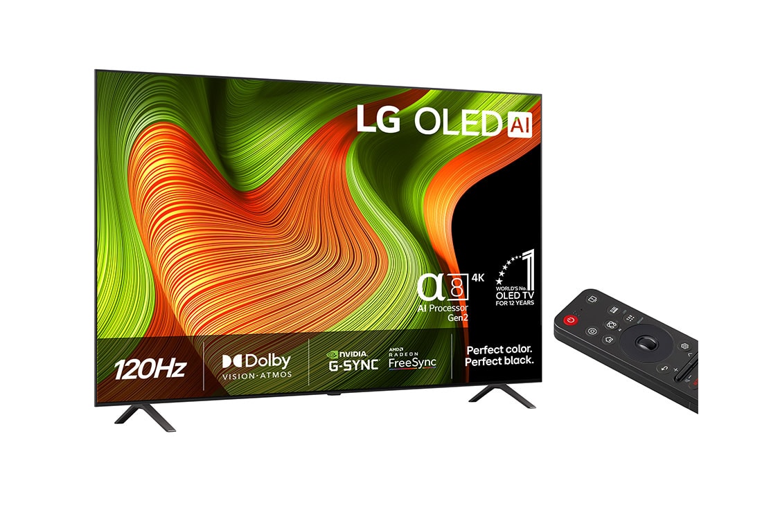 LG 65'' OLED AI B5 4K Smart TV 2025, Visning bakfra av LG OLED AI B5 4K Smart TV., OLED65B56LA, thumbnail 2