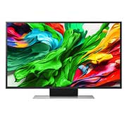 LG 50'' QNED AI QNED87 4K Smart TV 2025, Visning forfra av LG QNED evo QNED87 TV, LG QNED evo Al Logo øverst i hjørnet. LG QNED evo QNED87 TV viser fargerike maleteksturer som kommer sammen., 50QNED87A6D, thumbnail 1