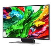 LG 50'' QNED AI QNED87 4K Smart TV 2025, Visning forfra og fra siden av LG QNED evo QNED87 TV som viser lengde, bredde, høyde og dybde., 50QNED87A6D, thumbnail 5