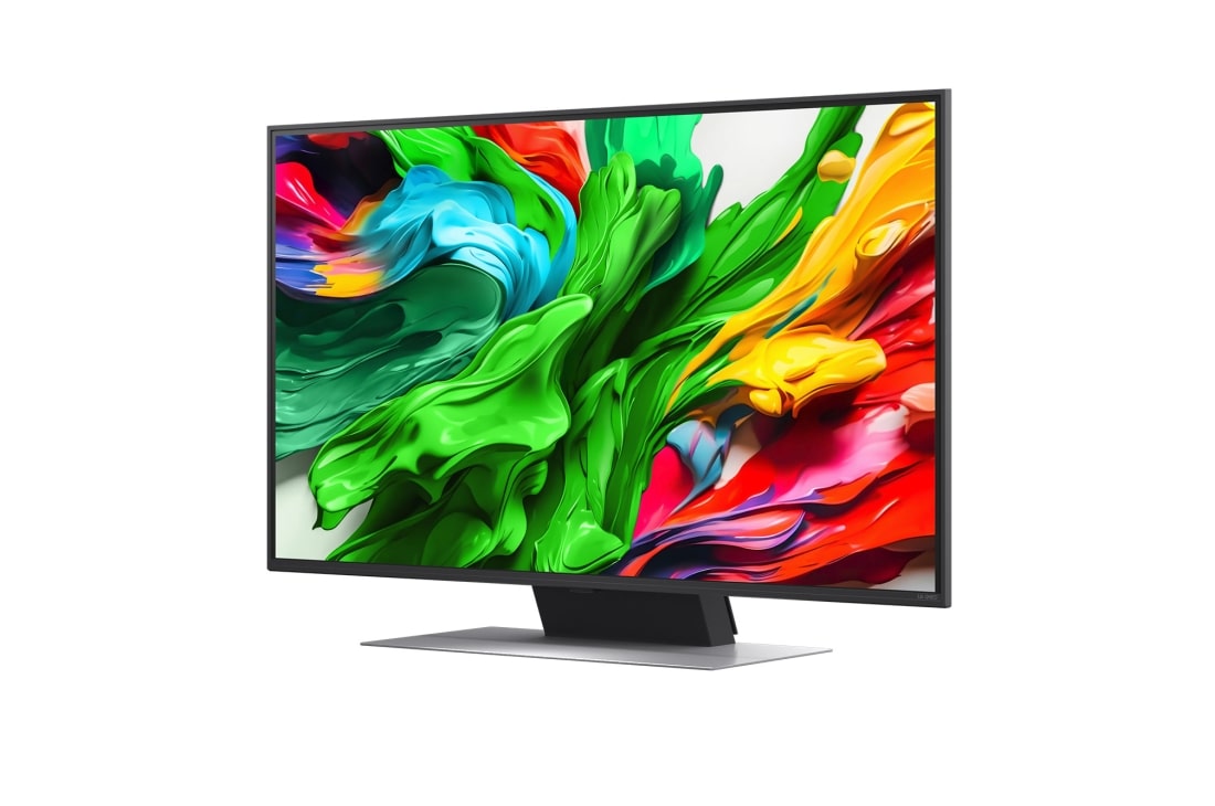 LG 50'' QNED AI QNED87 4K Smart TV 2025, Visning forfra og fra siden av LG QNED evo QNED87 TV som viser lengde, bredde, høyde og dybde., 50QNED87A6D, thumbnail 5