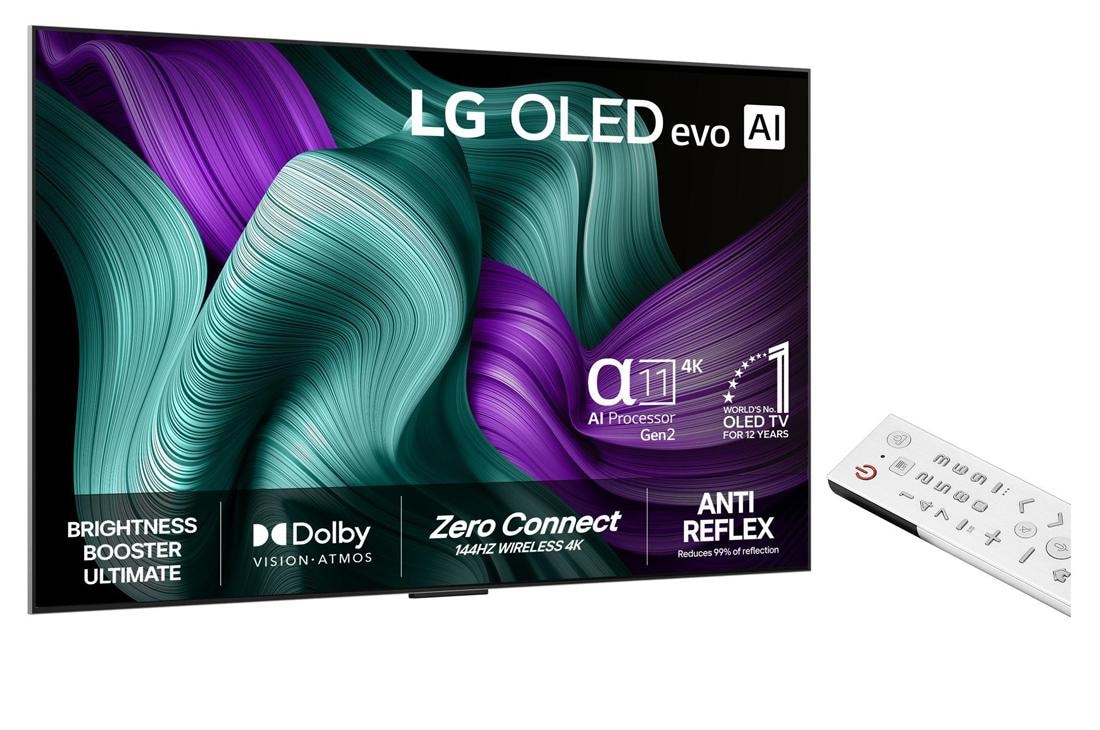 LG 65 tommers LG OLED evo M5 4K Smart TV 2025, side view, OLED65M59LA, thumbnail 2