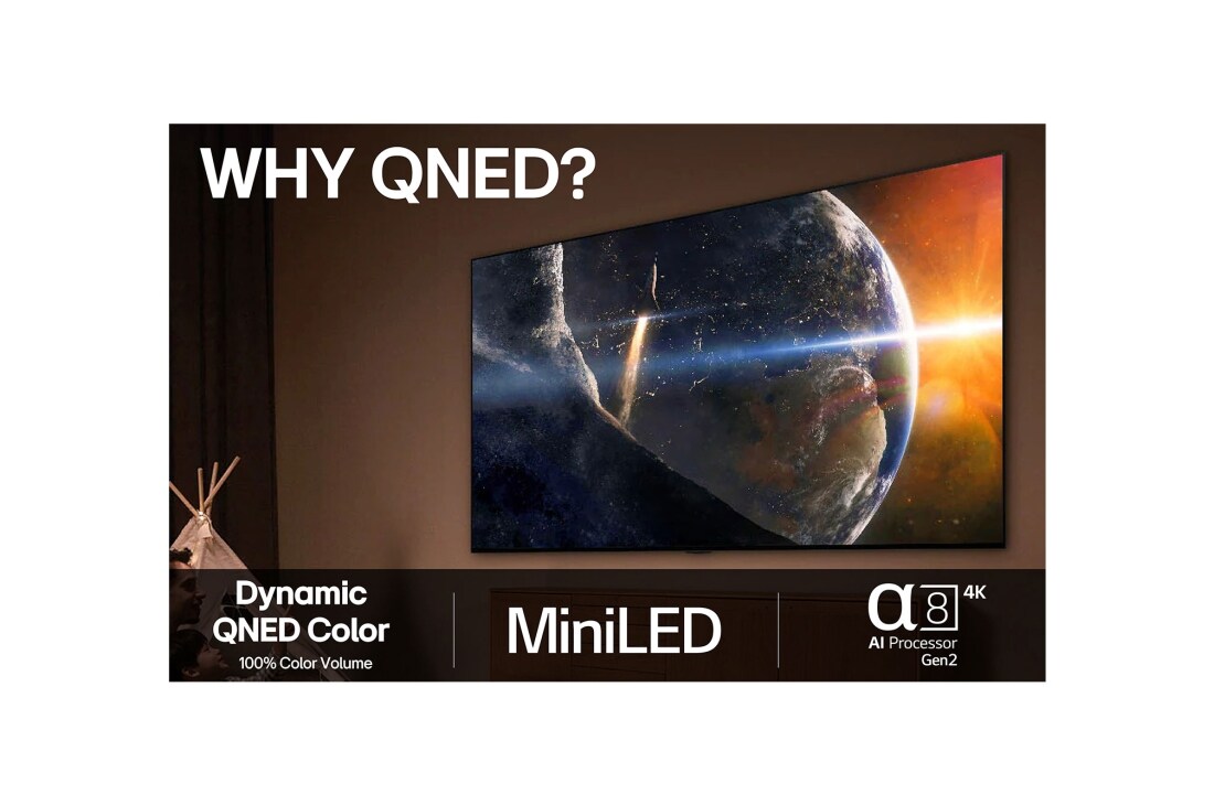 LG 86'' QNED AI QNED8E 4K Smart TV 2025, 86-tommers LG QNED AI QNED8E 4K Smart TV 2025, 86QNED8EA6B, thumbnail 9