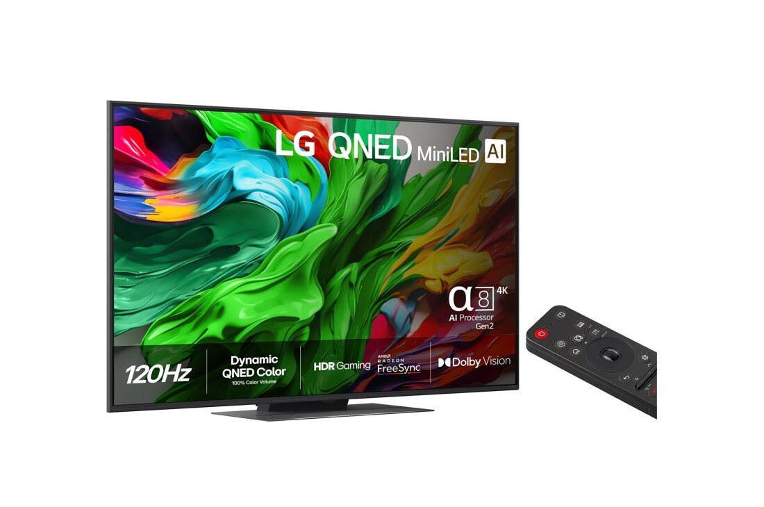 LG 55'' QNED MiniLED AI QNED86 4K Smart TV 2025, 55-tommers LG QNED evo AI QNED86 4K Smart TV 2025, 55QNED86A6A, thumbnail 2